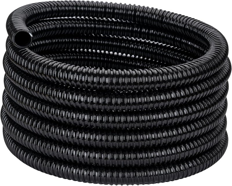 DAVCO Kinkproof 1-1/4 Dia Waterfall, Pond Tubing & Aquarium Hose, 1-1/4-Inch ID, 20 FT, Black, Corrugated - Image 1